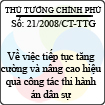 Chỉ thị số 21/2008/CT-TTG