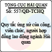 Quyết định 557/2013/QĐ-TCHQ