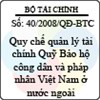 Quyết định số 40/2008/QĐ-BTC