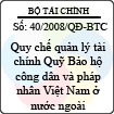 Quyết định số 40/2008/QĐ-BTC