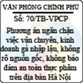 Thông báo 70/2013/TB-VPCP