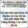 Công văn 1073/2013/VPCP-QHQT