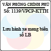 Công văn 1139/2013/VPCP-KTTH