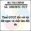 Công văn 1989/2013/BTC-TCT