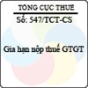 Công văn 547/2013/TCT-CS