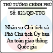 Quyết định số 821/QĐ-TTG của Thủ tướng Chính phủ