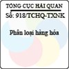 Công văn 918/2013/TCHQ-TXNK
