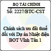 Công văn 2227/2013/BTC-CST