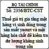Công văn 2356/2013/BTC-CST