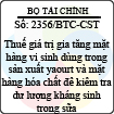 Công văn 2356/2013/BTC-CST