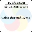 Công văn 2436/2013/BTC-CST