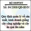 Quyết định số 64/2008/QĐ-BNN