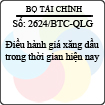 Công văn 2624/2013/BTC-QLG