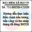 Công văn 751/2013/BHXH-CSXH