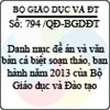 Quyết định 794/2013/QĐ-BGDĐT