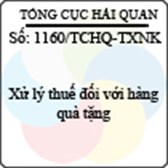 Công văn 1160/TCHQ-TXNK