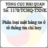 Công văn 1178/TCHQ-TXNK