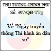 Quyết định số 397/QĐ-TTg