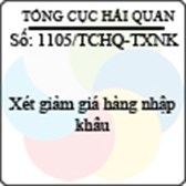 Công văn 1105/TCHQ-TXNK