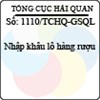 Công văn 1110/TCHQ-GSQL