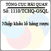 Công văn 1110/TCHQ-GSQL