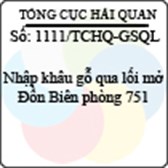 Công văn 1111/TCHQ-GSQL