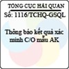 Công văn 1116/TCHQ-GSQL