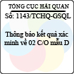 Công văn 1143/TCHQ-GSQL