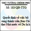 Quyết định số 183/QĐ-TTG