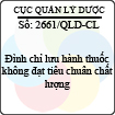 Công văn 2661/QLD-CL