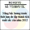 Công văn 772/BNV-TL