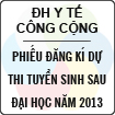 Phiếu đăng ký dự thi tuyển sinh sau Đại học năm 2013 - Trường ĐH Y tế Công Cộng