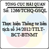 Công văn 1266/TCHQ-GSQL