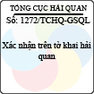 Công văn 1272/TCHQ-GSQL