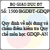 Công văn 1500/BGDĐT-GDQP