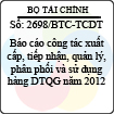 Công văn 2698/BTC-TCDT