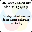 Công văn 276/TTg-QHQT