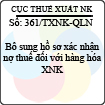 Công văn 361/TXNK-QLN