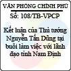 Thông báo 108/TB-VPCP