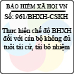 Công văn 961/BHXH-CSKH