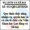 Quyết định 453/2013/QĐ-LĐTBXH