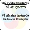 Quyết định số 481/QĐ-TTG