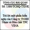 Công văn 1380/TCHQ-TXNK