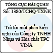 Công văn 1380/TCHQ-TXNK