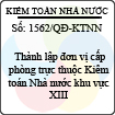 Quyết định 1562/QĐ-KTNN