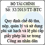 Thông tư 32/2013/TT-BTC