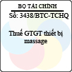 Công văn 3438/BTC-TCHQ