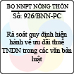 Công văn 926/BNN-PC