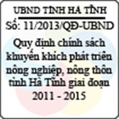 Quyết định 11/2013/QĐ-UBND của tỉnh Hà Tĩnh