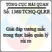 Công văn 1368/TCHQ-QLRR